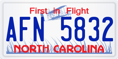 NC license plate AFN5832