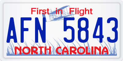 NC license plate AFN5843