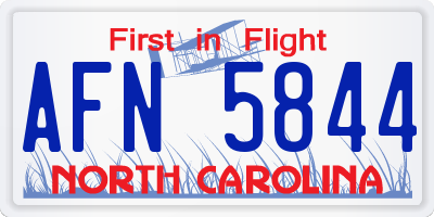 NC license plate AFN5844