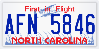 NC license plate AFN5846