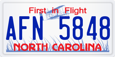 NC license plate AFN5848