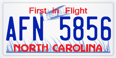 NC license plate AFN5856