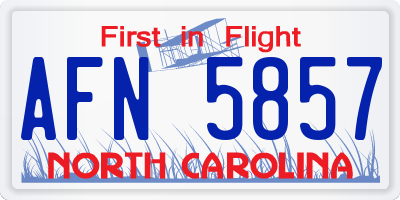 NC license plate AFN5857