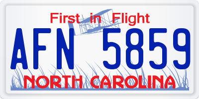 NC license plate AFN5859