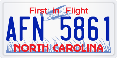 NC license plate AFN5861
