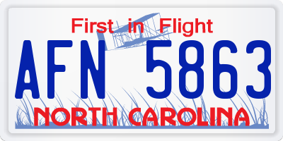 NC license plate AFN5863