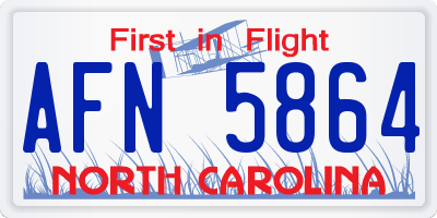 NC license plate AFN5864