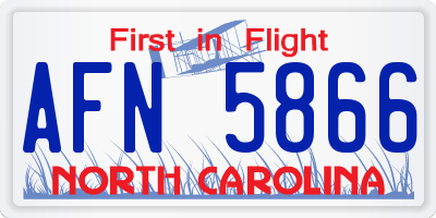 NC license plate AFN5866