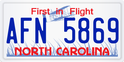 NC license plate AFN5869