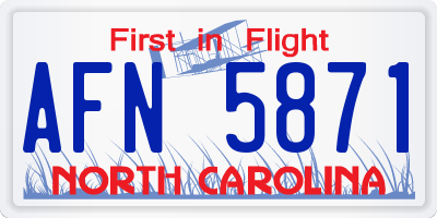 NC license plate AFN5871