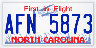 NC license plate AFN5873