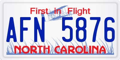 NC license plate AFN5876