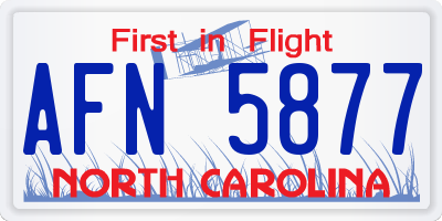 NC license plate AFN5877