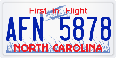 NC license plate AFN5878