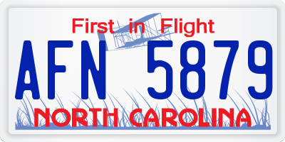 NC license plate AFN5879