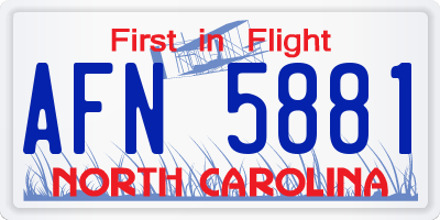 NC license plate AFN5881