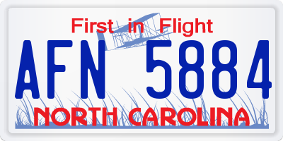 NC license plate AFN5884