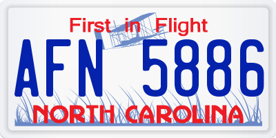 NC license plate AFN5886