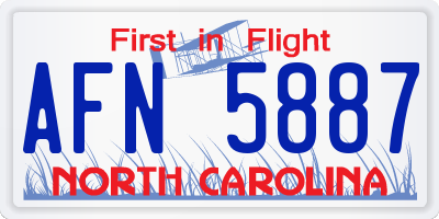 NC license plate AFN5887