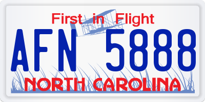NC license plate AFN5888