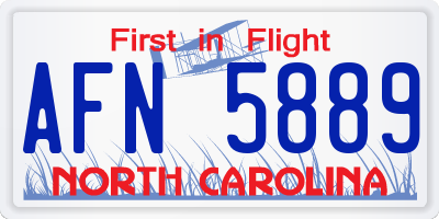 NC license plate AFN5889