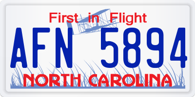 NC license plate AFN5894
