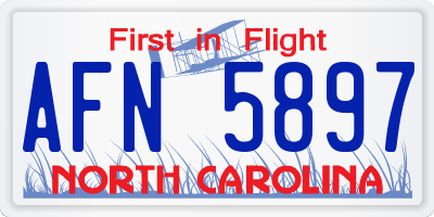 NC license plate AFN5897