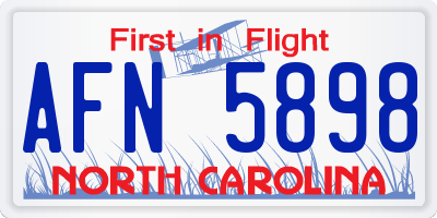 NC license plate AFN5898