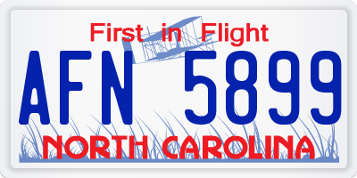 NC license plate AFN5899