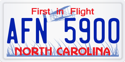 NC license plate AFN5900
