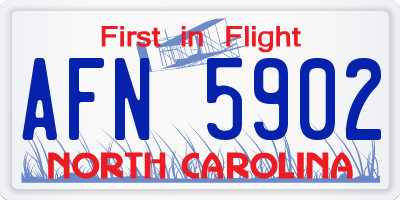 NC license plate AFN5902