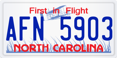 NC license plate AFN5903
