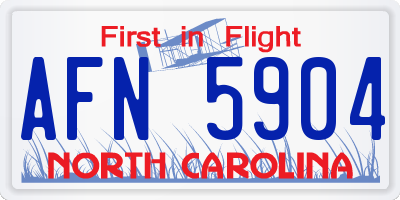 NC license plate AFN5904