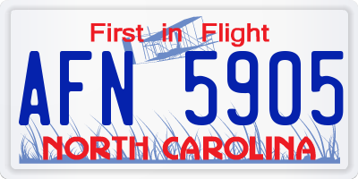 NC license plate AFN5905