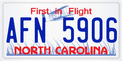 NC license plate AFN5906