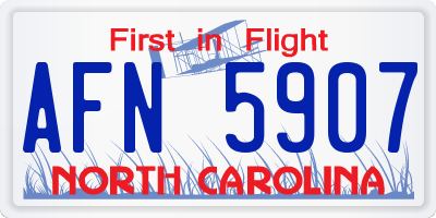 NC license plate AFN5907