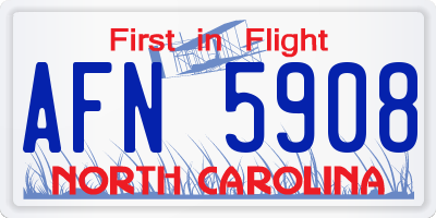 NC license plate AFN5908