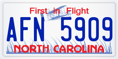 NC license plate AFN5909