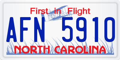 NC license plate AFN5910