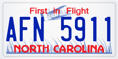 NC license plate AFN5911