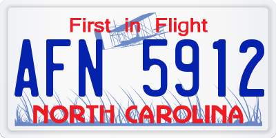 NC license plate AFN5912