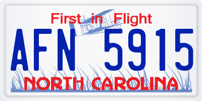 NC license plate AFN5915