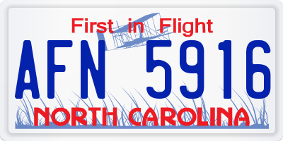 NC license plate AFN5916