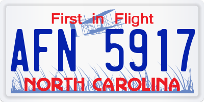NC license plate AFN5917