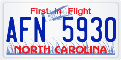 NC license plate AFN5930