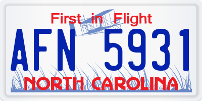 NC license plate AFN5931