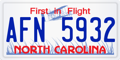 NC license plate AFN5932