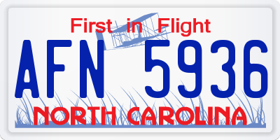 NC license plate AFN5936