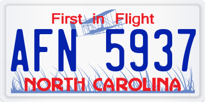 NC license plate AFN5937