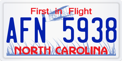 NC license plate AFN5938